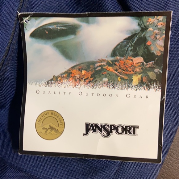 NWT Jansport Backpack Navy  and brown - Picture 2 of 6